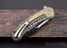 Todd Begg Knives: Steelcraft Series - Bodega - Bronze Frame - Gold Diamond Pattern - Two-Tone Blade