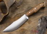 Cross Knives: U.P. Skinner Knife - Stabilized Curly Koa - Black Liners