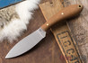 L.T. Wright Knives: Small Northern Hunter - Natural Micarta - Matte - Black Liners