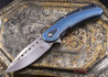 Todd Begg Knives: Steelcraft Series - Bodega - Blue Frame - Blue Diamond Pattern - Satin Blade