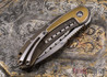 Todd Begg Knives: Steelcraft Series - Bodega - Bronze Frame - Gold Fan Pattern - Satin Blade