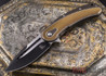 Todd Begg Knives: Steelcraft Series - Bodega - Bronze Frame - Gold Fan Pattern - Two-Tone Blade