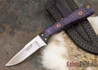 Alan Warren Knives: Custom Neck Knife #1857 - Dyed Maple Burl - Red Liners - Black G-10 Bolster