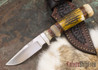 Alan Warren Knives: Custom Subhilt Hunter #2157 - Stag - Ironwood & Musk Ox Spacers