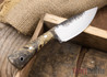 Lon Humphrey Knives: Custom Brute - Buckeye Burl - Red Liners - Drop Point - 05