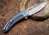 Todd Begg Knives: Steelcraft Series - Bodega - Blue Frame - Blue Fan Pattern - Damasteel - 005