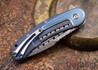 Todd Begg Knives: Steelcraft Series - Bodega - Blue Frame - Blue Fan Pattern - Damasteel - 009