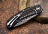 Todd Begg Knives: Steelcraft Series - Bodega - Black Frame - Black Fan Pattern - Damasteel - 011