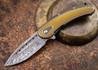 Todd Begg Knives: Steelcraft Series - Bodega - Bronze Frame - Gold Fan Pattern - Damasteel - 018