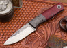 Fiddleback Forge: Bush Hermit - Oreo Burlap Micarta - Ruby Burlap Bolster - A2 Steel