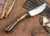 Lon Humphrey Knives: Custom Muley - Forged 52100 - Dark Curly Maple #207