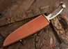 Jesse Hemphill Knives: Custom Bowie - Crown Stag - 80CrV2 Steel - 110701