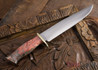 Jesse Hemphill Knives: Custom Bowie - Dyed Maple Burl - 80CrV2 Steel - 110703