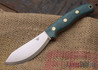 L.T. Wright Knives: JX2 Jessmuk - CPM 3V - Sapphire Burlap Micarta - Orange Liners