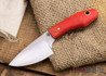 L.T. Wright Knives: JX3 - Tangarine Burlap Micarta - Black Liners