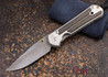 Chris Reeve Knives: Large Sebenza 21 - Bog Oak - Basketweave Damascus - 011813