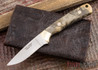 Alan Warren Knives: #1864 Custom Neck Knife - California Buckeye Burl - Mosaic Pins - Aluminum Bronze Bolsters