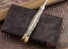 Alan Warren Knives: #1864 Custom Neck Knife - California Buckeye Burl - Mosaic Pins - Aluminum Bronze Bolsters