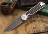 Chris Reeve Knives: Small Sebenza 21 - Macassar Ebony - Raindrop Damascus - 020524