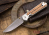 Chris Reeve Knives: Large Sebenza 21 - Thuya Burl - Basketweave Damascus - 021518