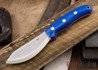 L.T. Wright Knives: JX2 Jessmuk - CPM 3V - Blue G-10 - Orange Liners