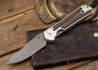 Chris Reeve Knives: Large Sebenza 21 - Macassar Ebony - Chad Nichols Damascus - 050403