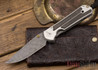 Chris Reeve Knives: Large Sebenza 21 - Bog Oak - Chad Nichols Raindrop Damascus - 041316