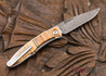 Chris Reeve Knives: Mnandi - Spalted Beech - Chad Nichols Raindrop Damascus - 050805