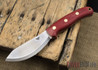 L.T. Wright Knives: JX2 Jessmuk - O1 - Red Linen Micarta - Matte