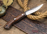 Lon Humphrey Knives: Bird & Trout - Forged 440C - Curly Koa - Black Liners #2