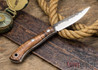 Lon Humphrey Knives: Bird & Trout - Forged 440C - Curly Koa - White Liners #3