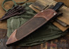 Lon Humphrey Knives: Ranger - Big Leaf Maple Burl - Blue Liners - 017