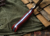 Lon Humphrey Knives: Ranger - Red Linen Micarta - Blue Liners - 095