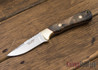 Alan Warren Knives: Custom Neck Knife #1873 - Maple - Bronze Bolster - Filework