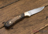 Alan Warren Knives: Custom Neck Knife #1873 - Maple - Bronze Bolster - Filework