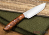Cross Knives: Big Drop Point Hunter - Amboyna Burl - Gatling Pins - Black Liners