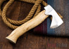 Karesuando Kniven: "Unna Aksu" Hunter's Hatchet - Curly Birch - Stainless Steel - 301