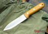 L.T. Wright Knives: Gen 5 - Scandi Grind - Natural Canvas Micarta - Matte