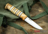 Helle Arv - 3.4" Scandi Knife - Birch / Stacked Leather / Stag Antler 09