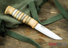 Helle Arv - 3.4" Scandi Knife - Birch / Stacked Leather / Stag Antler 16