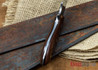 Carter Cutlery: 3.58" Carter #1702 Kataha Perfect Neck Knife - Crosscut Natural Canvas Micarta