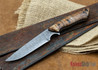 Carter Cutlery: 4.09" Carter #1714 Damascus Tactical - Spalted Maple - Carbon Fiber Liners