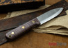 L.T. Wright Knives: Genesis - Scandi Grind - CPM 3V - Dark Curly Maple - Black Liners #4