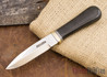 Randall Made Knives: Gambler 5" Stainless Steel - Black Micarta - Brass Hilt