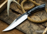 Lon Humphrey Knives: Gunfighter Bowie - Black Canvas Micarta - Blue Liners - 112304