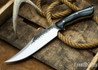 Lon Humphrey Knives: Gunfighter Bowie - Black Canvas Micarta - Yellow Liners - 112309