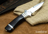 Alan Warren Custom Knives: #2364 Boot Dagger - African Blackwood - Fossil Walrus Tusk Accent