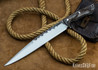 Lon Humphrey Knives: Bell Bowie - 52100 - Black Palm - White Liners - 030256