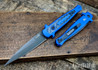 Kershaw Knives: Launch 8 Stiletto - Blue Aluminum - Blue Carbon Fiber Inlay - CPM-154 - Black DLC - 7150BLUBLK
