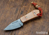 Joe Loui Knives: Chico #012 - Natural Micarta - Orange Liners